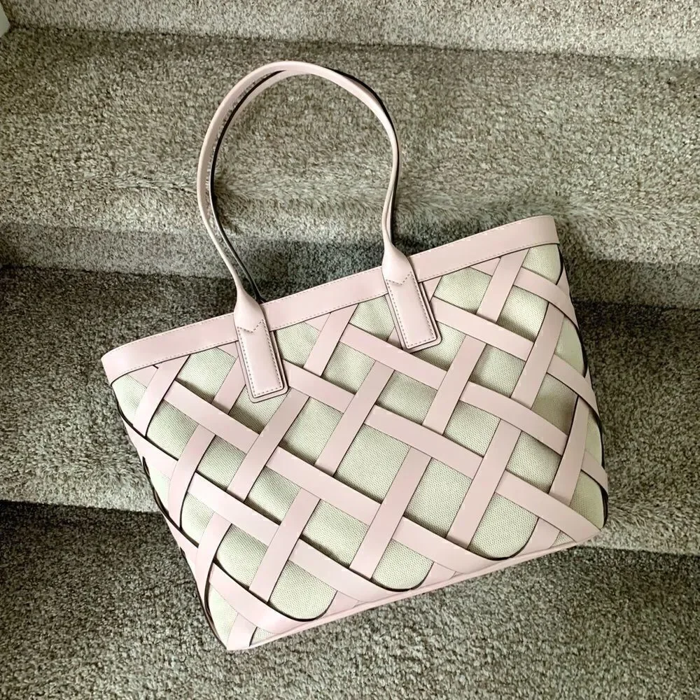 Michael Kors Sienna Leather with Canvas Large Tote